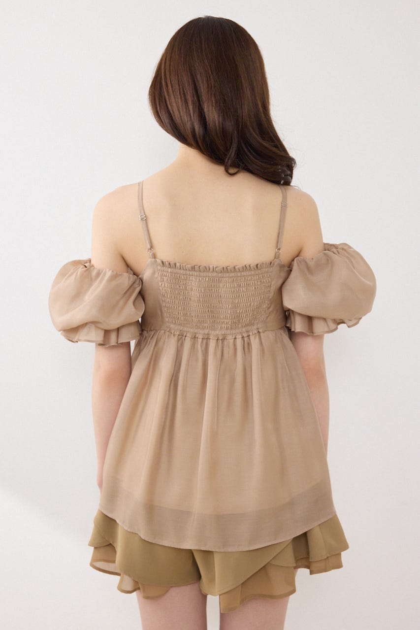 2WAYビジューオフショルブラウス BEG FREE