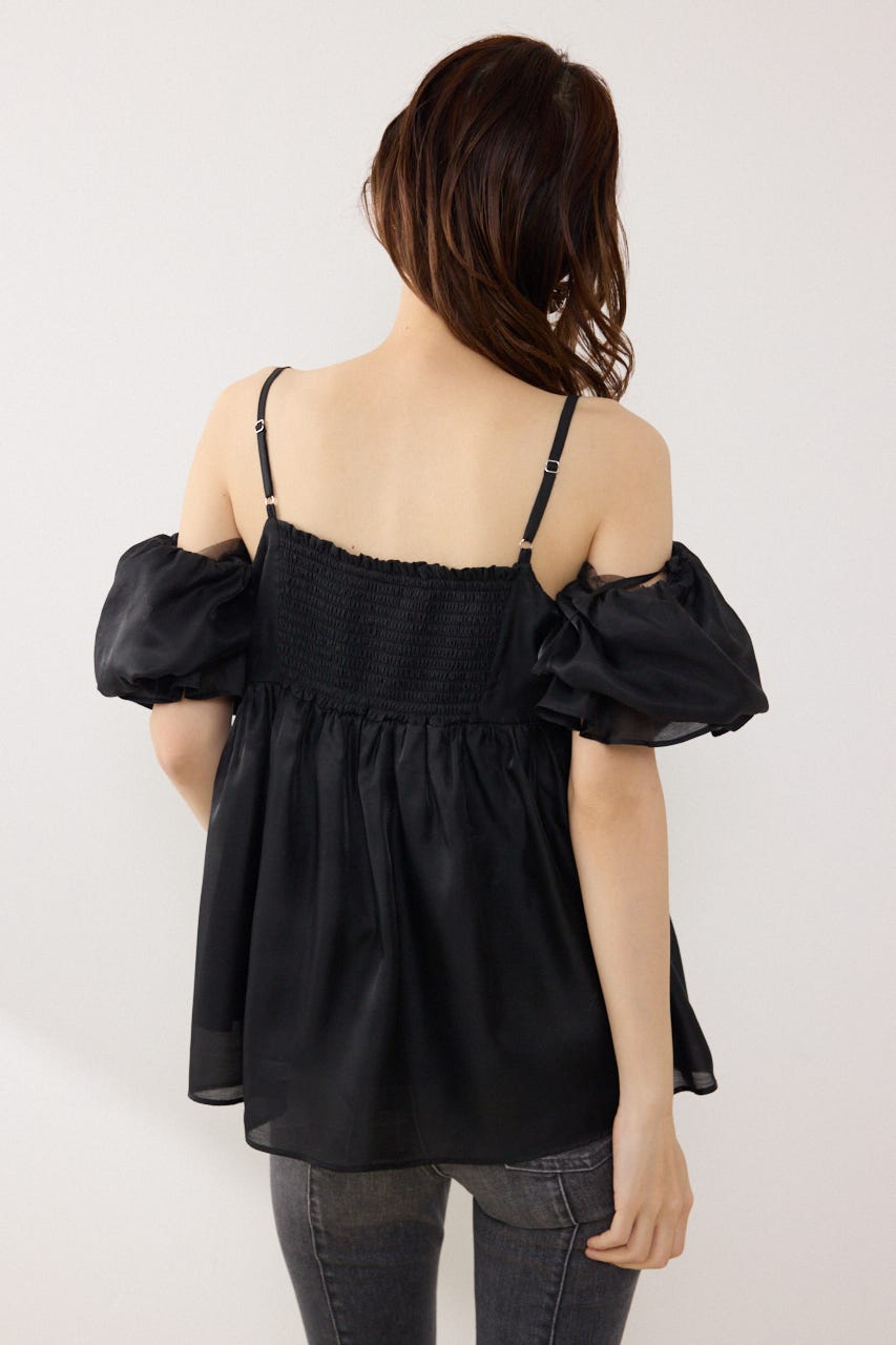 2WAYビジューオフショルブラウス BLK FREE