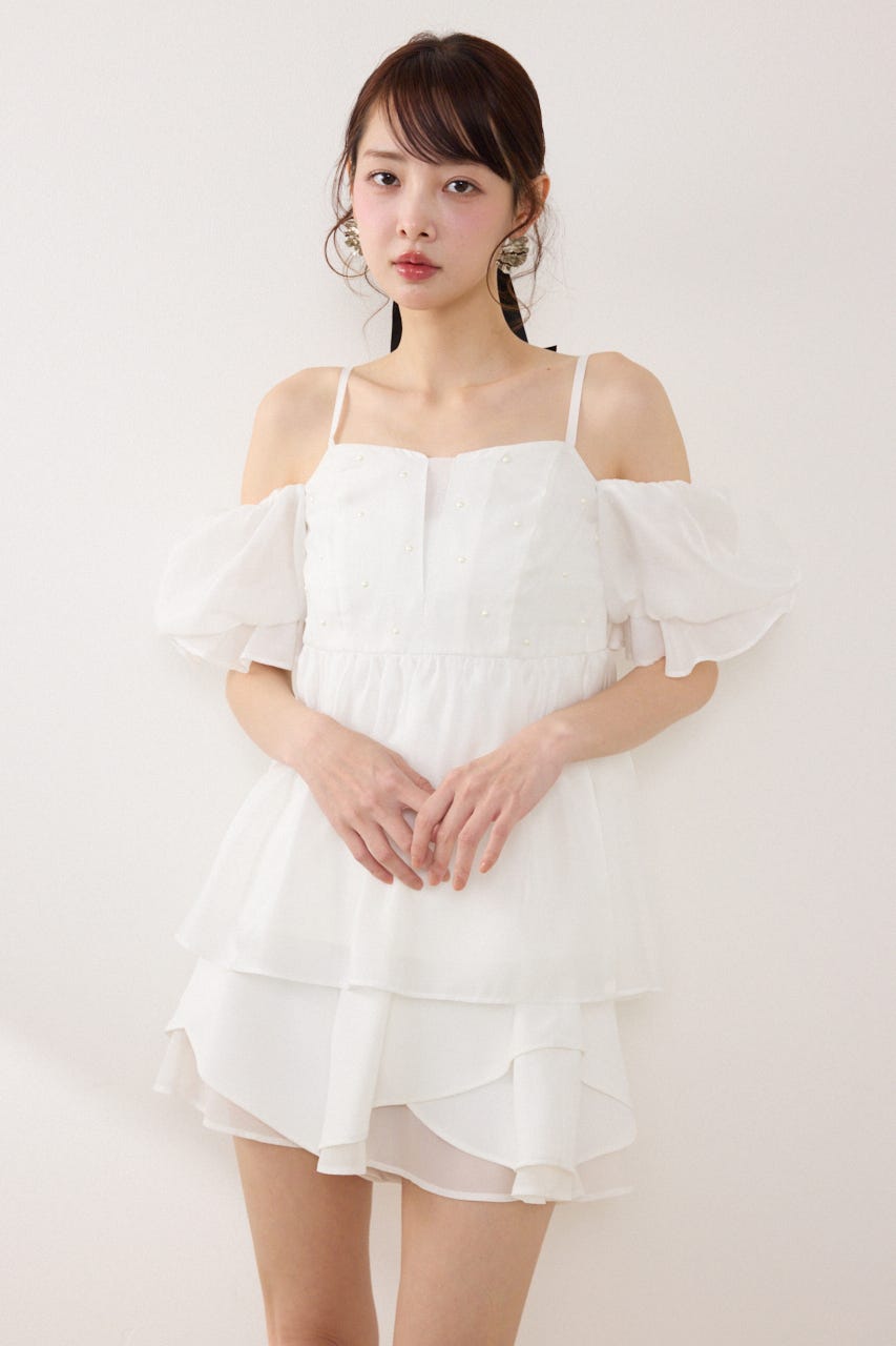 2WAYビジューオフショルブラウス WHT FREE