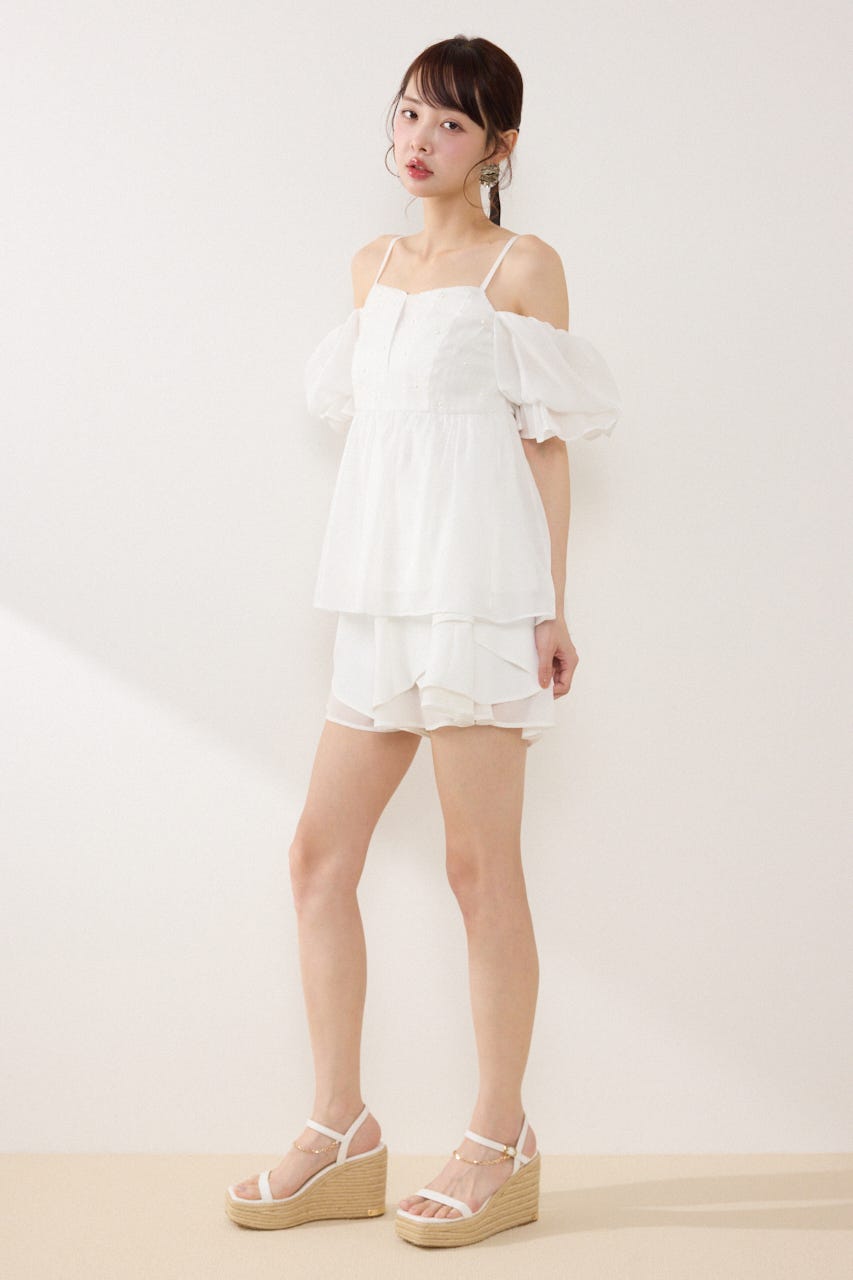 2WAYビジューオフショルブラウス WHT FREE