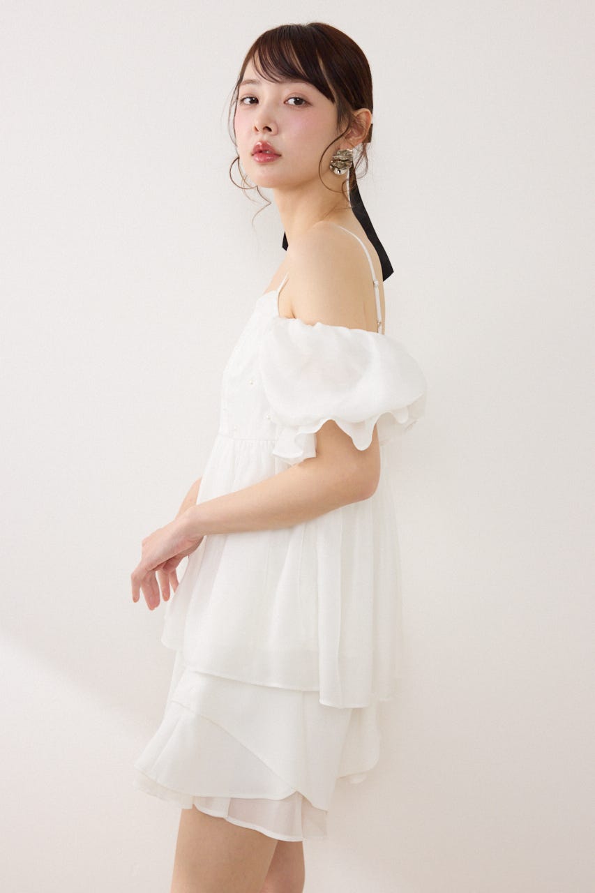 2WAYビジューオフショルブラウス WHT FREE