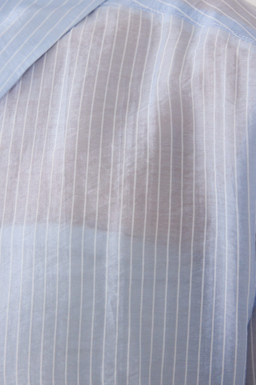 アシンメトリーストライプシャツ BLU FREE