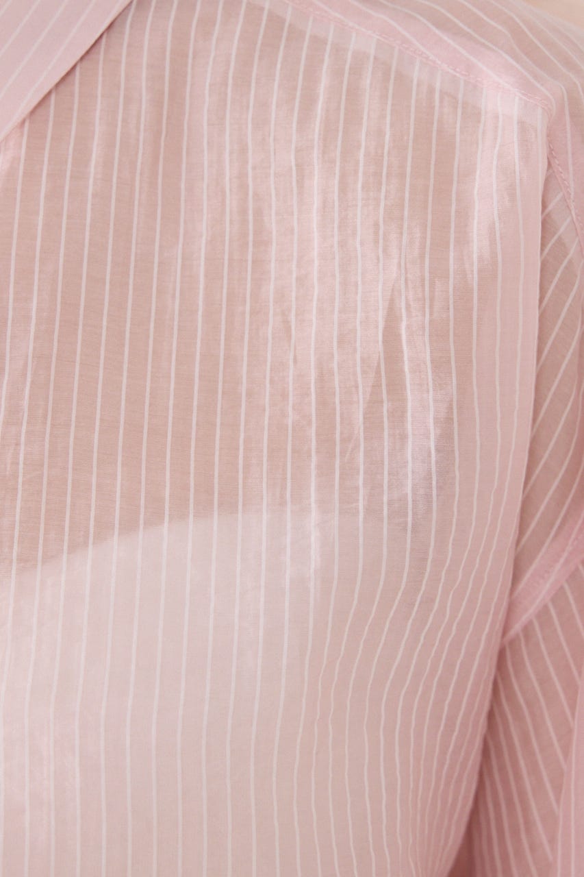 アシンメトリーストライプシャツ PNK FREE