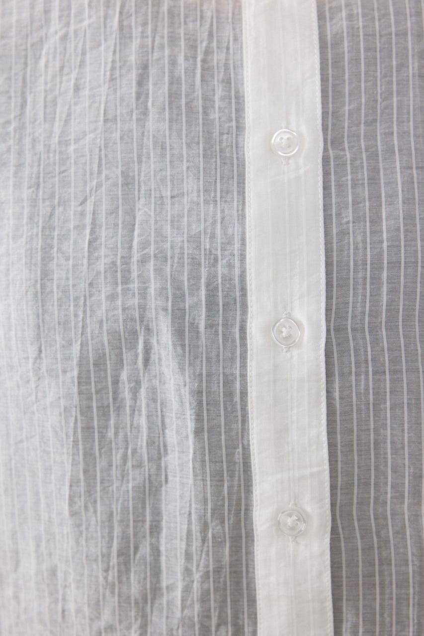 アシンメトリーストライプシャツ WHT FREE