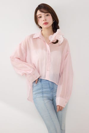 アシンメトリーストライプシャツ