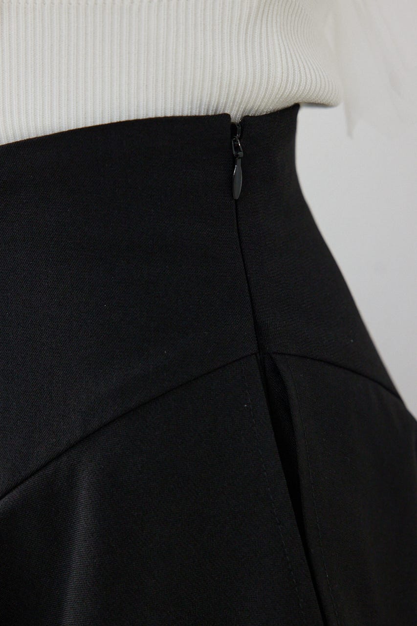 チュールレイヤードラッフルジャストウエストスカート BLK S