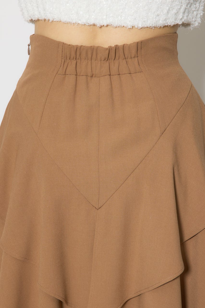 チュールレイヤードラッフルジャストウエストスカート CAM S