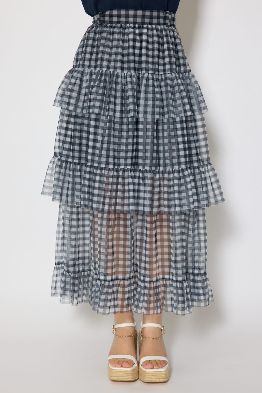 ティアードフレアチュールジャストウエストスカート Multi_1 S