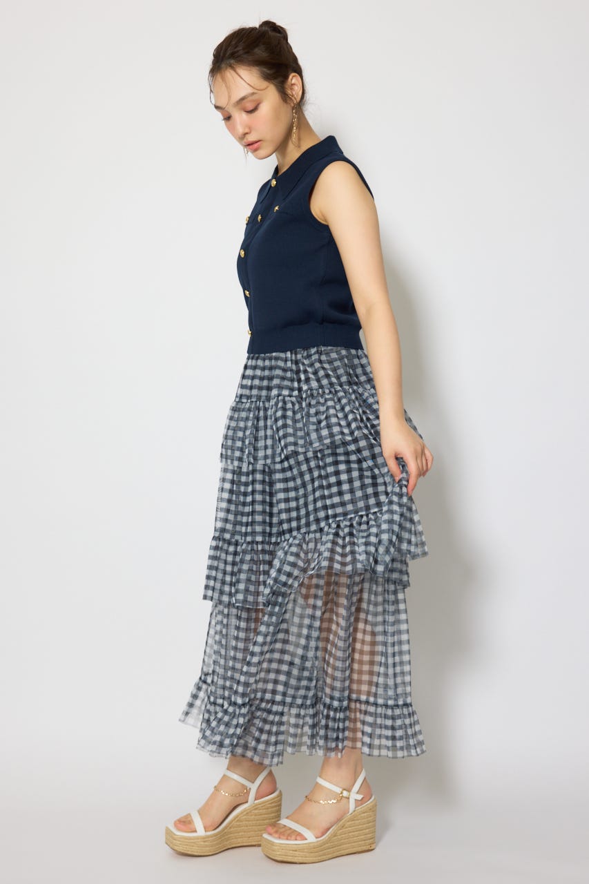 ティアードフレアチュールジャストウエストスカート Multi_1 S