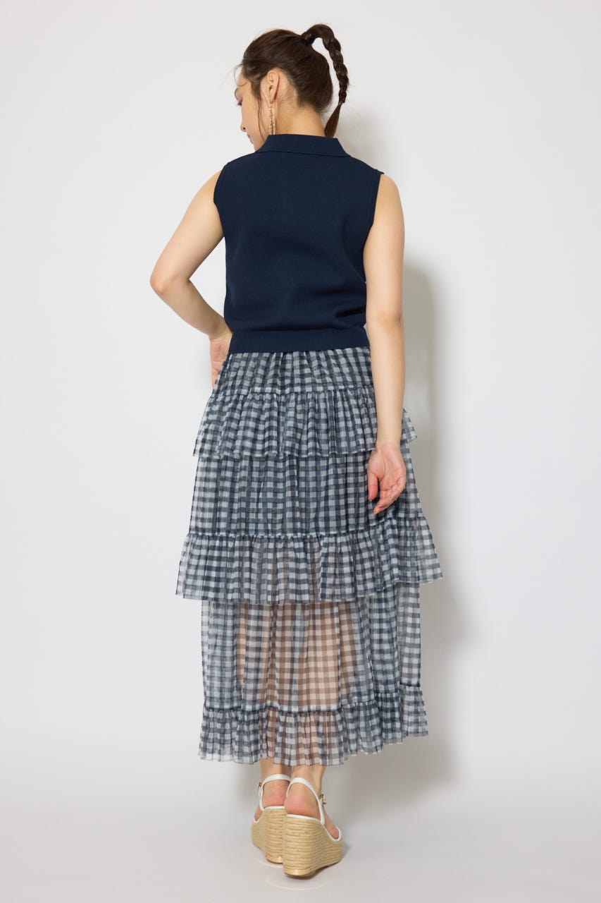 ティアードフレアチュールジャストウエストスカート Multi_1 S