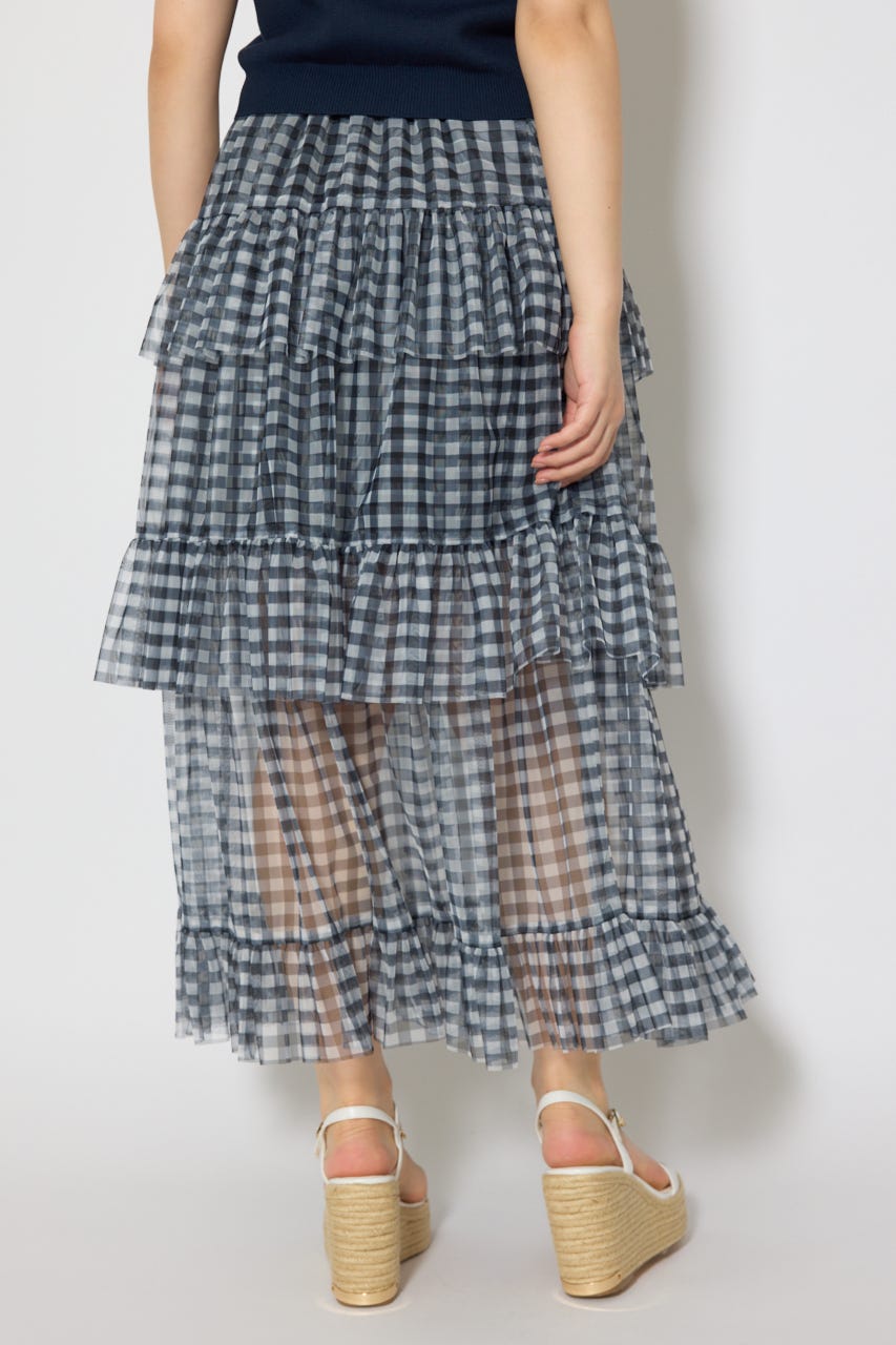 ティアードフレアチュールジャストウエストスカート Multi_1 S