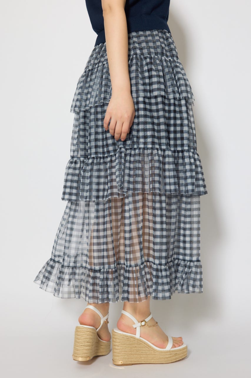 ティアードフレアチュールジャストウエストスカート Multi_1 S