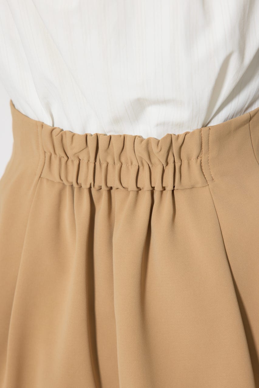 レイヤードパターンジャストウエストスコートショートパンツ BEG XS