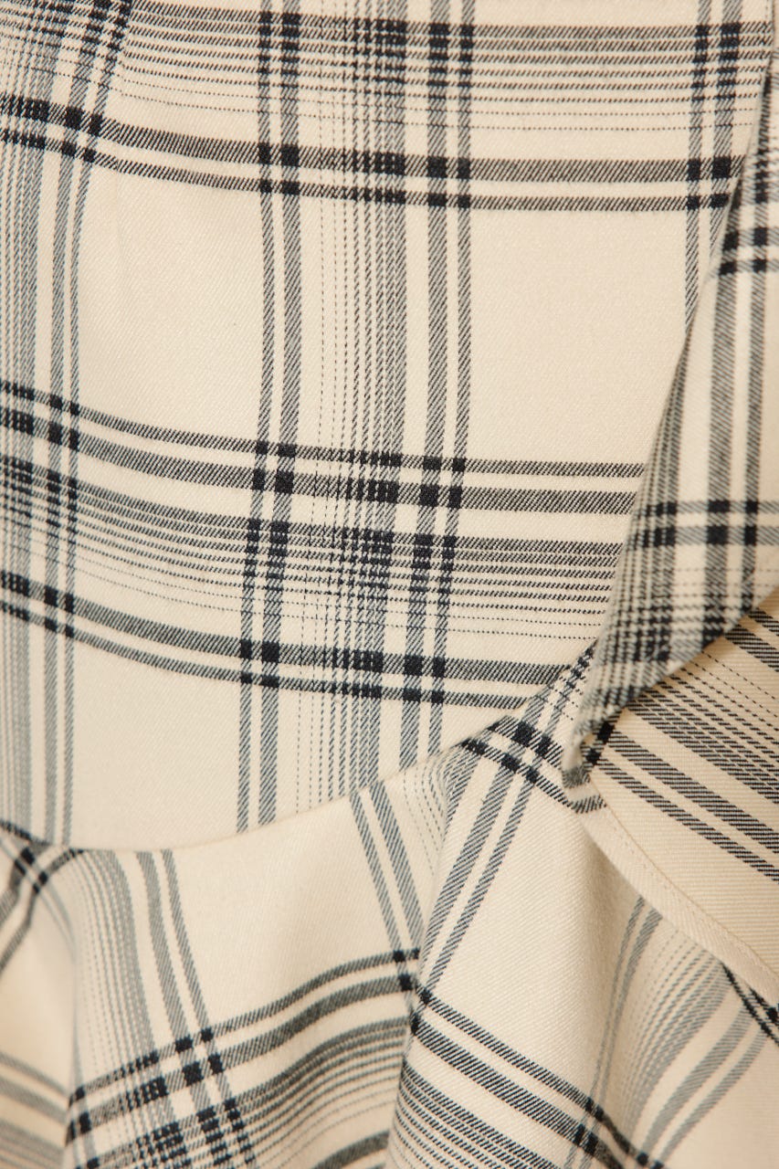 フリルスリットハイウエストスコートショートパンツ 柄BEG M