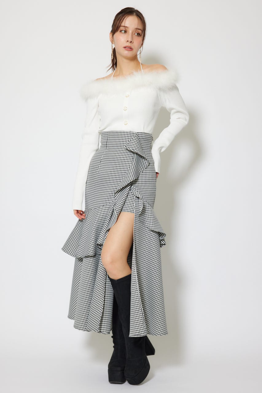 フリルスリットハイウエストスコートショートパンツ Multi_1 M