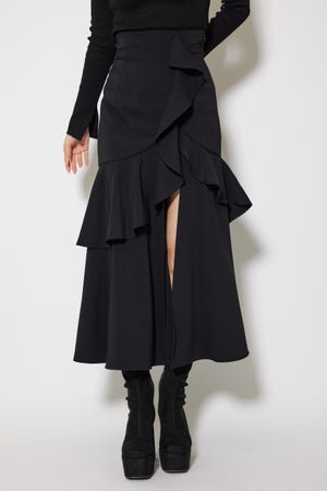 フリルスリットハイウエストスコートショートパンツ