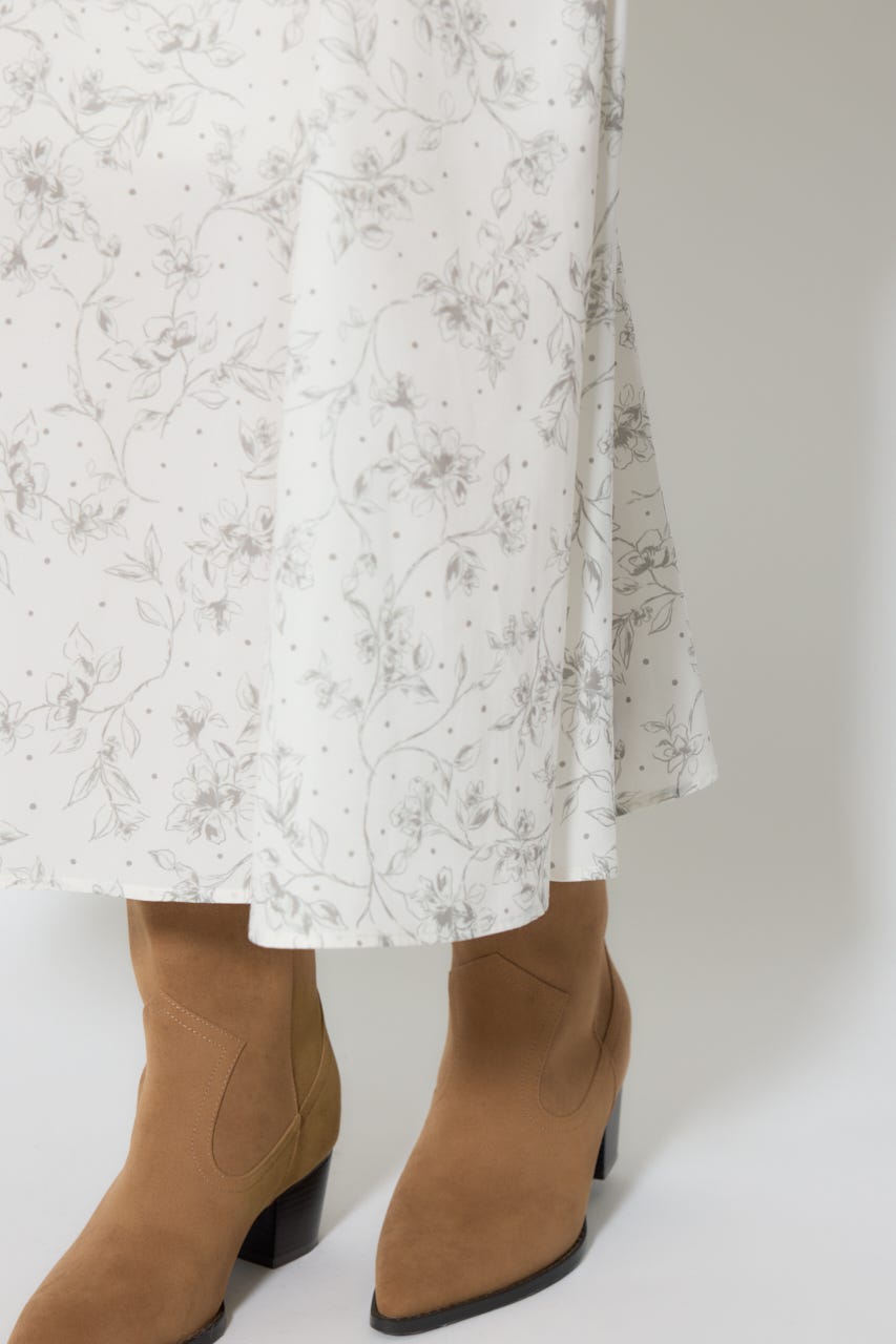 マーメイドフラワーワンピース 柄WHT S