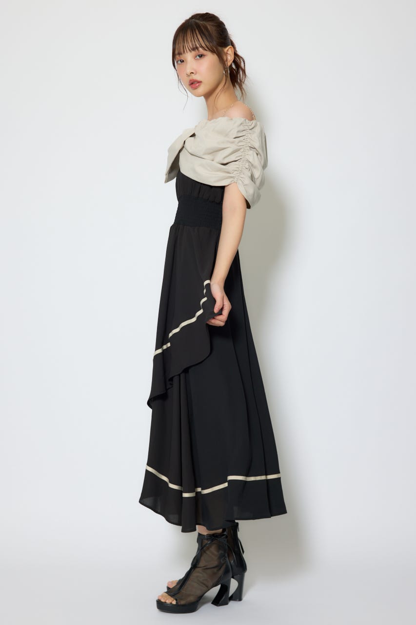 【1/25(日)23:59までSS先行予約会対象アイテム】フロントビッグリボンフレアワンピース BLK M