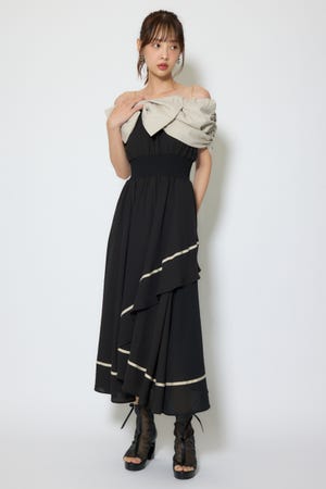 【1/25(日)23:59までSS先行予約会対象アイテム】フロントビッグリボンフレアワンピース