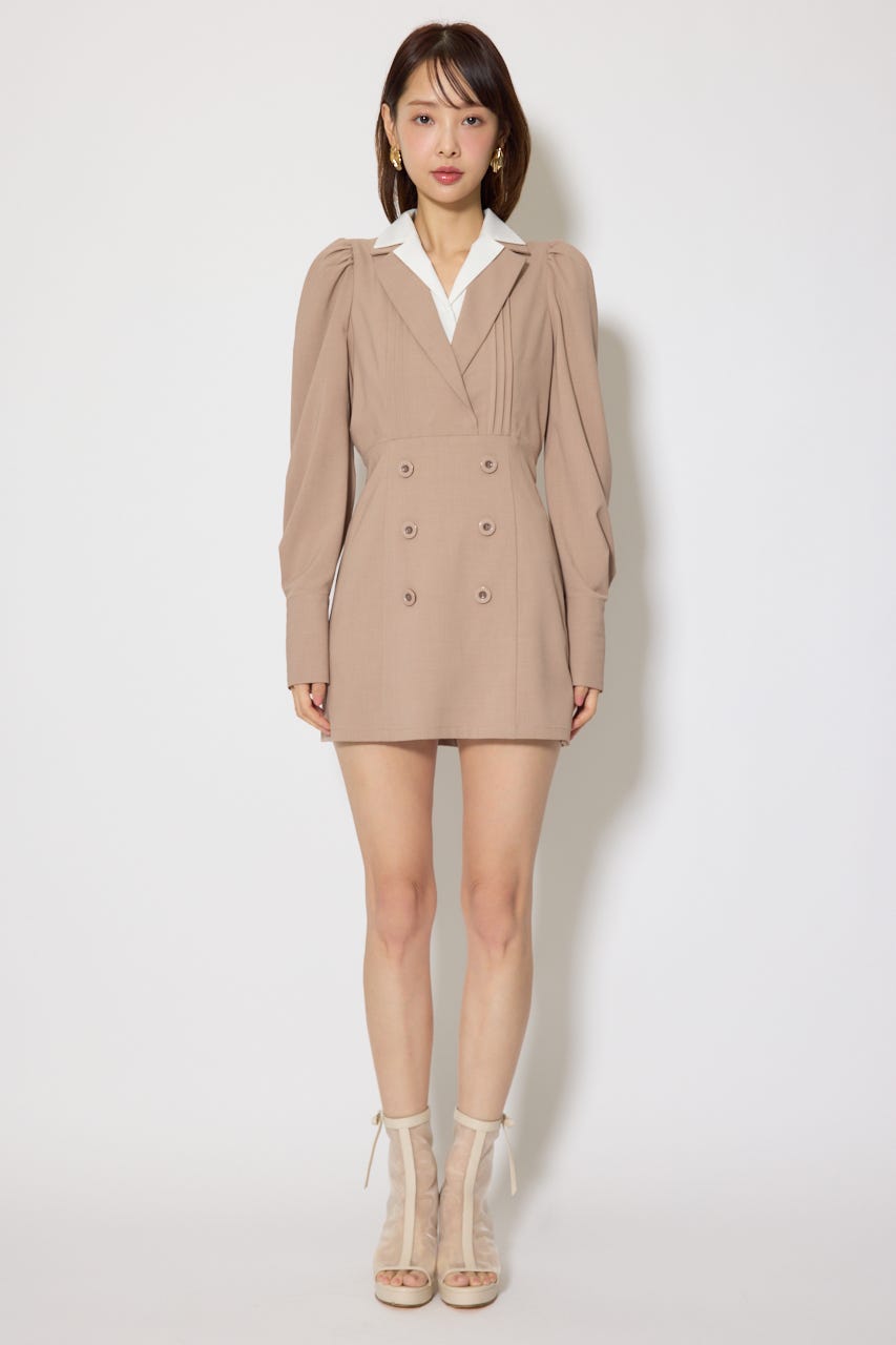 2WAYテーラーWカラーワンピース BEG M