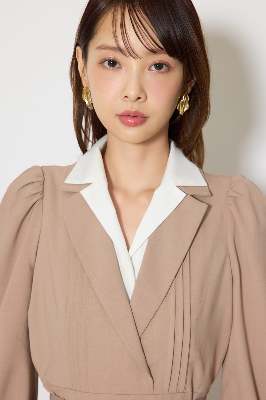 2WAYテーラーWカラーワンピース BEG M