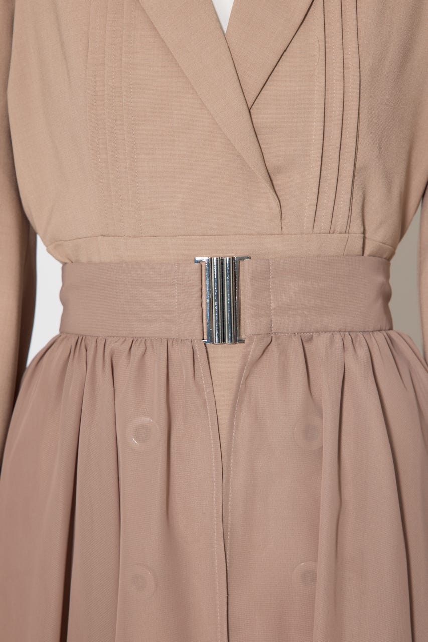 2WAYテーラーWカラーワンピース BEG M