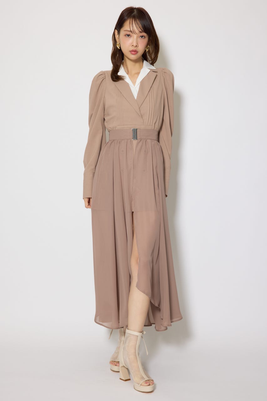 2WAYテーラーWカラーワンピース BEG M