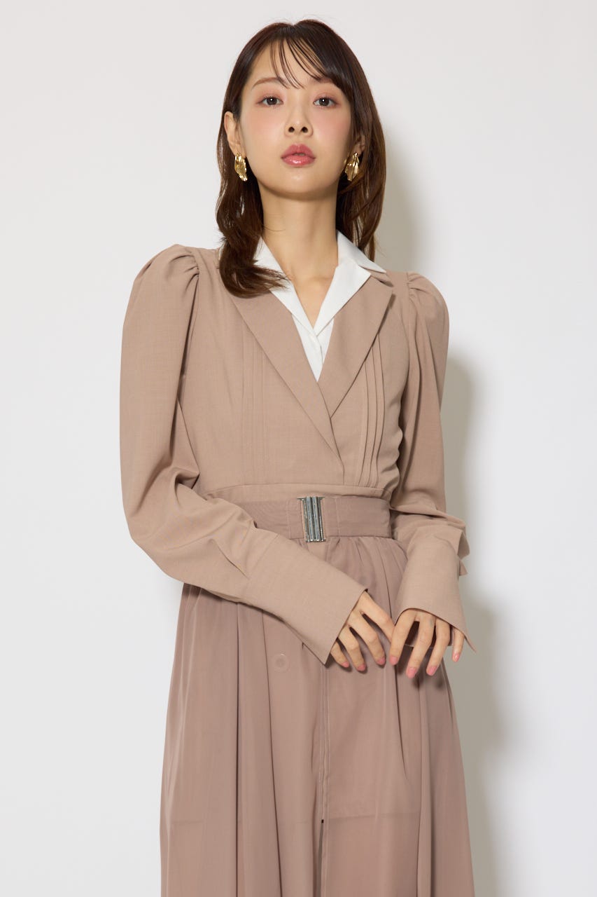 2WAYテーラーWカラーワンピース BEG M