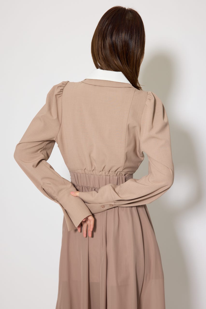 2WAYテーラーWカラーワンピース BEG M