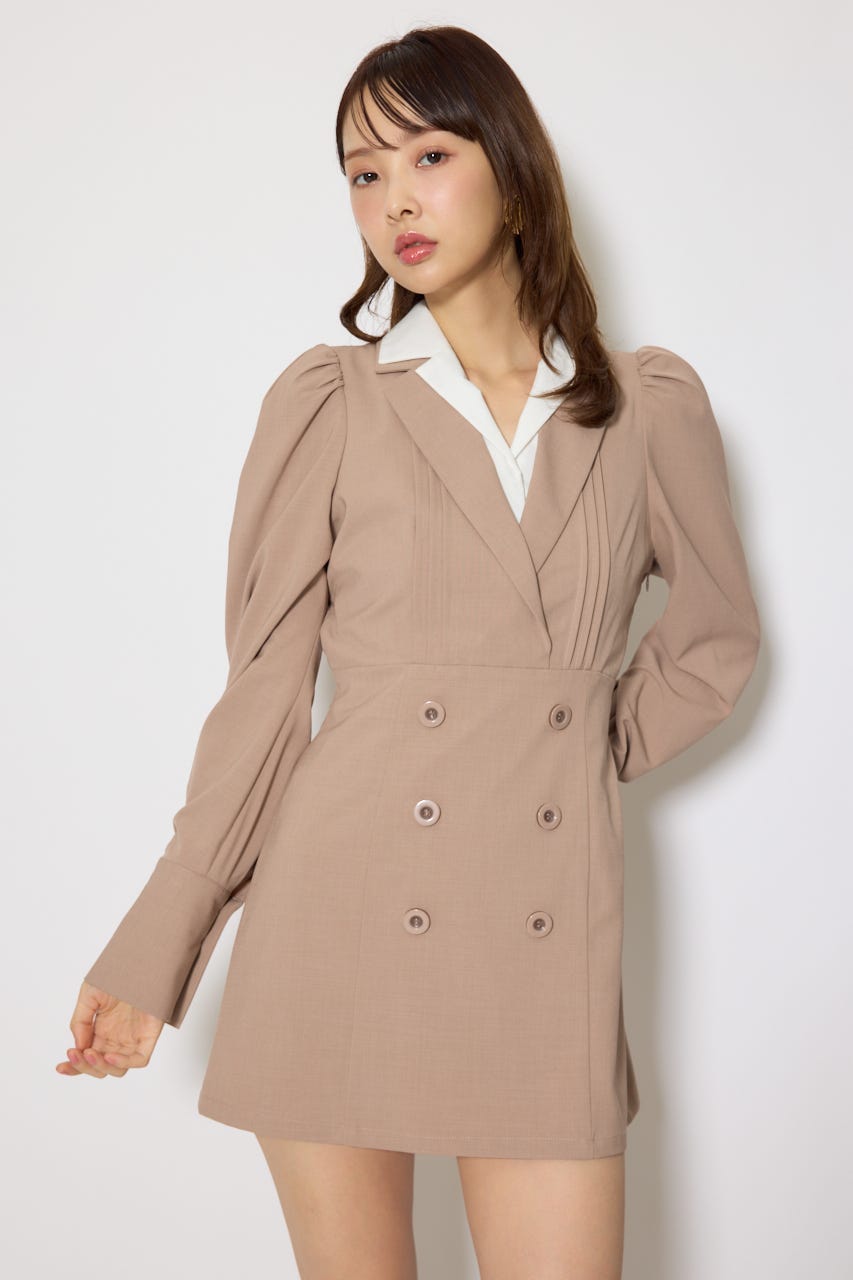 2WAYテーラーWカラーワンピース BEG M