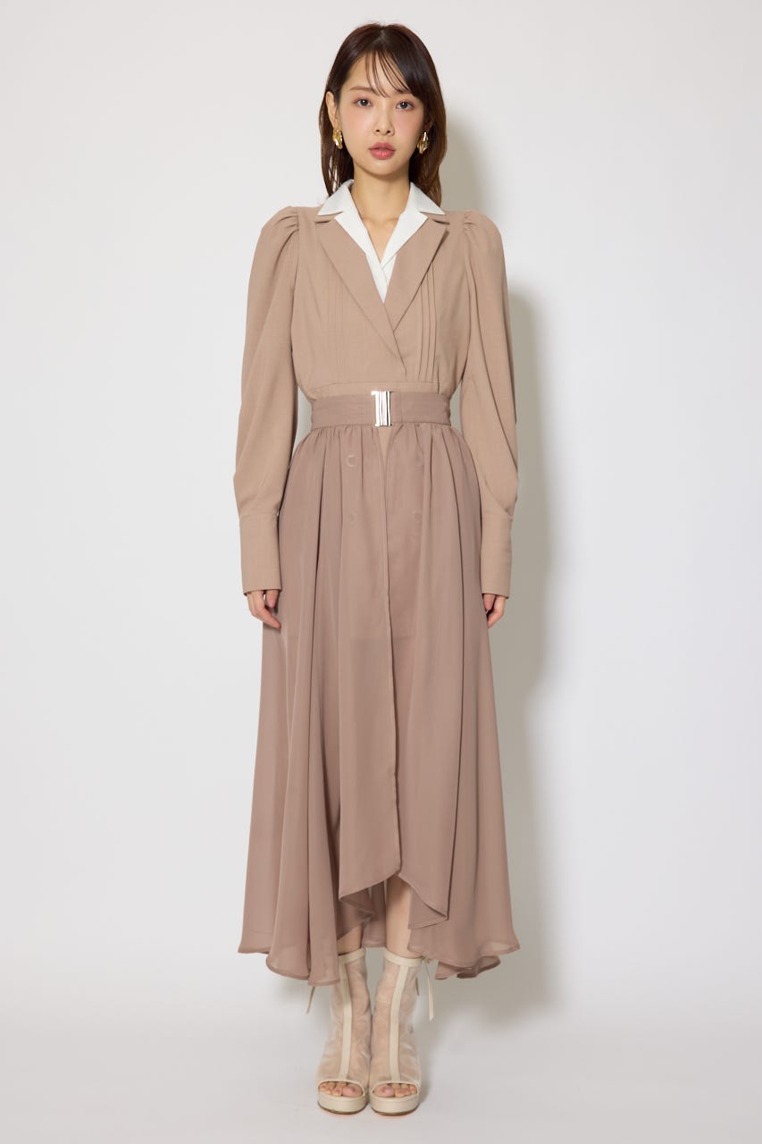 2WAYテーラーWカラーワンピース BEG M