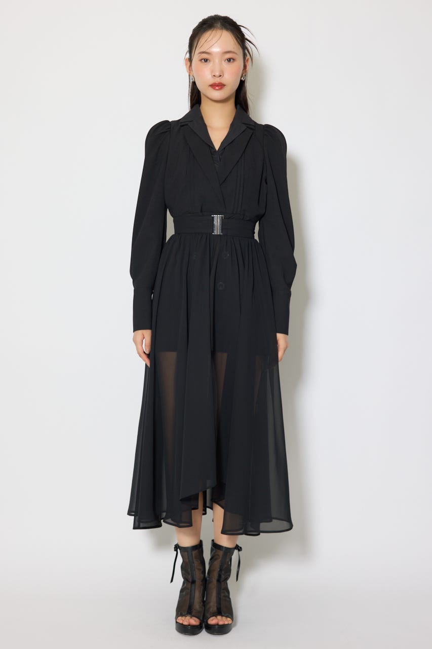 2WAYテーラーWカラーワンピース BLK S