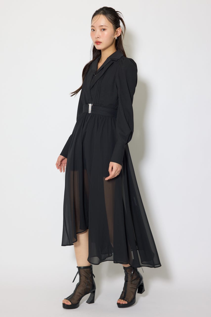 2WAYテーラーWカラーワンピース BLK S