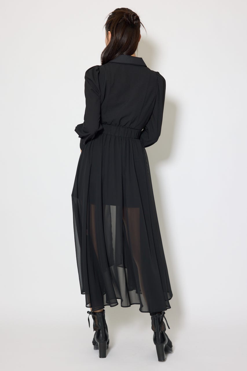 2WAYテーラーWカラーワンピース BLK S