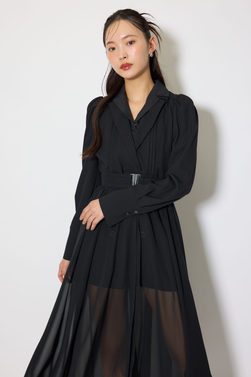 2WAYテーラーWカラーワンピース BLK S