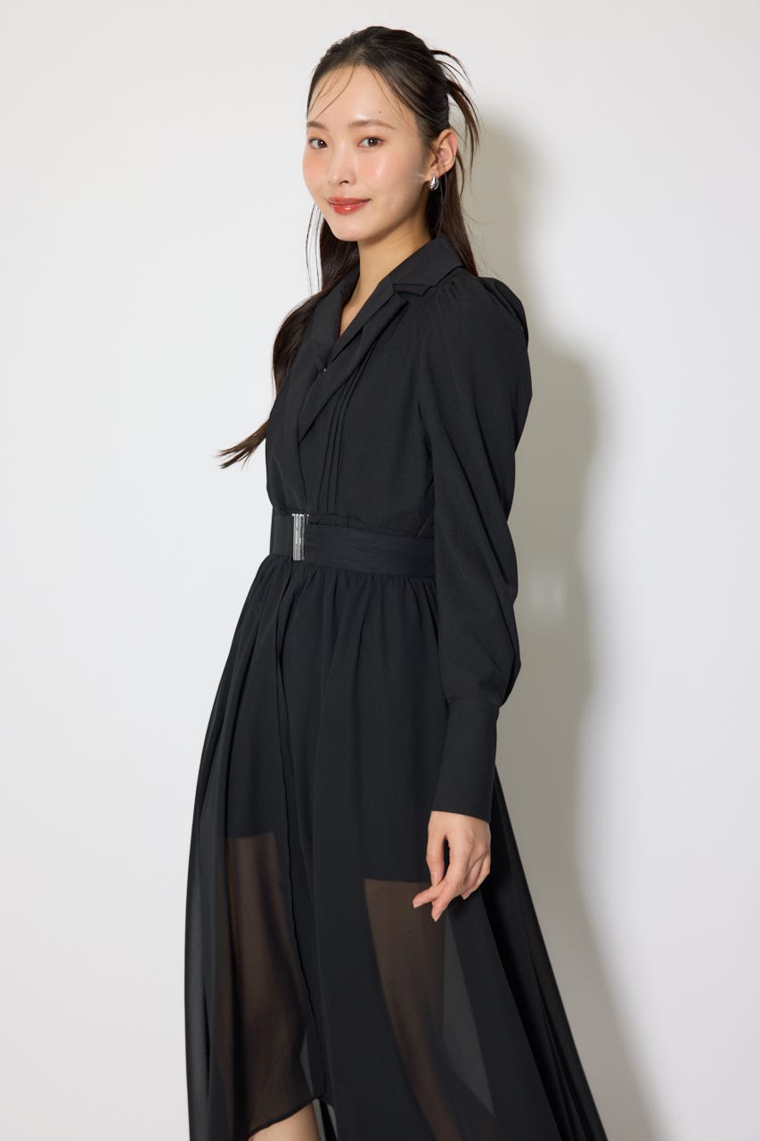2WAYテーラーWカラーワンピース BLK S