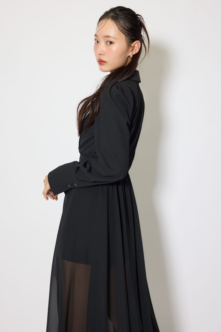 2WAYテーラーWカラーワンピース BLK S