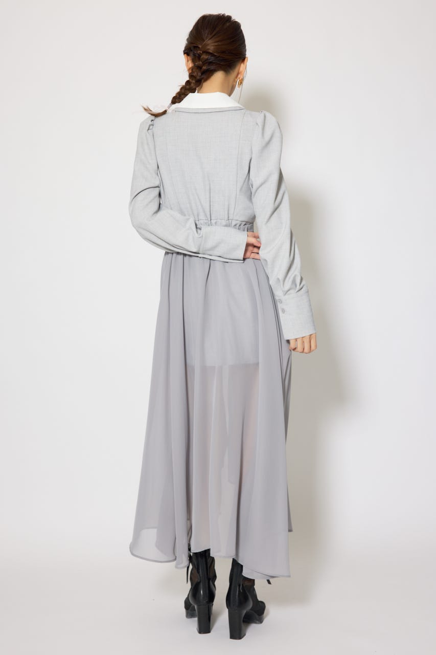 2WAYテーラーWカラーワンピース GRY S