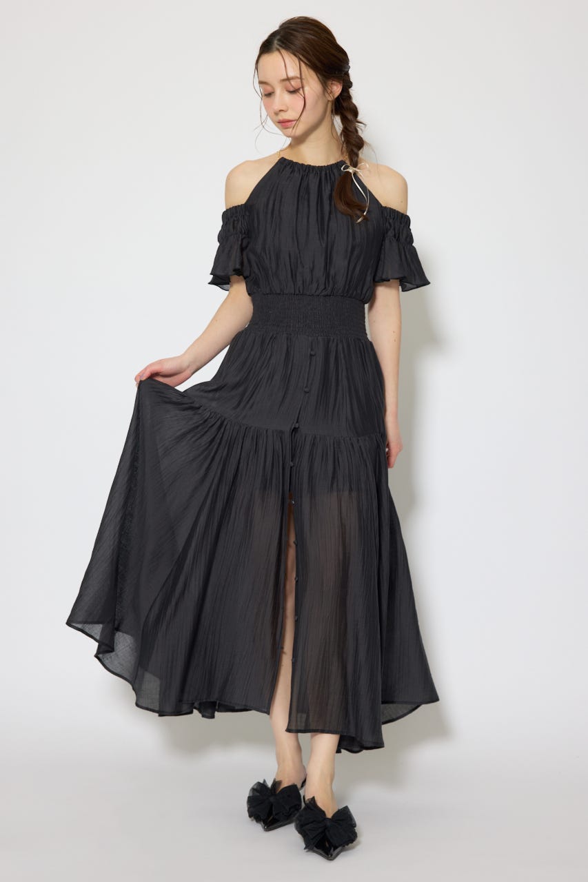 2WAYホルターネックロンパース BLK M