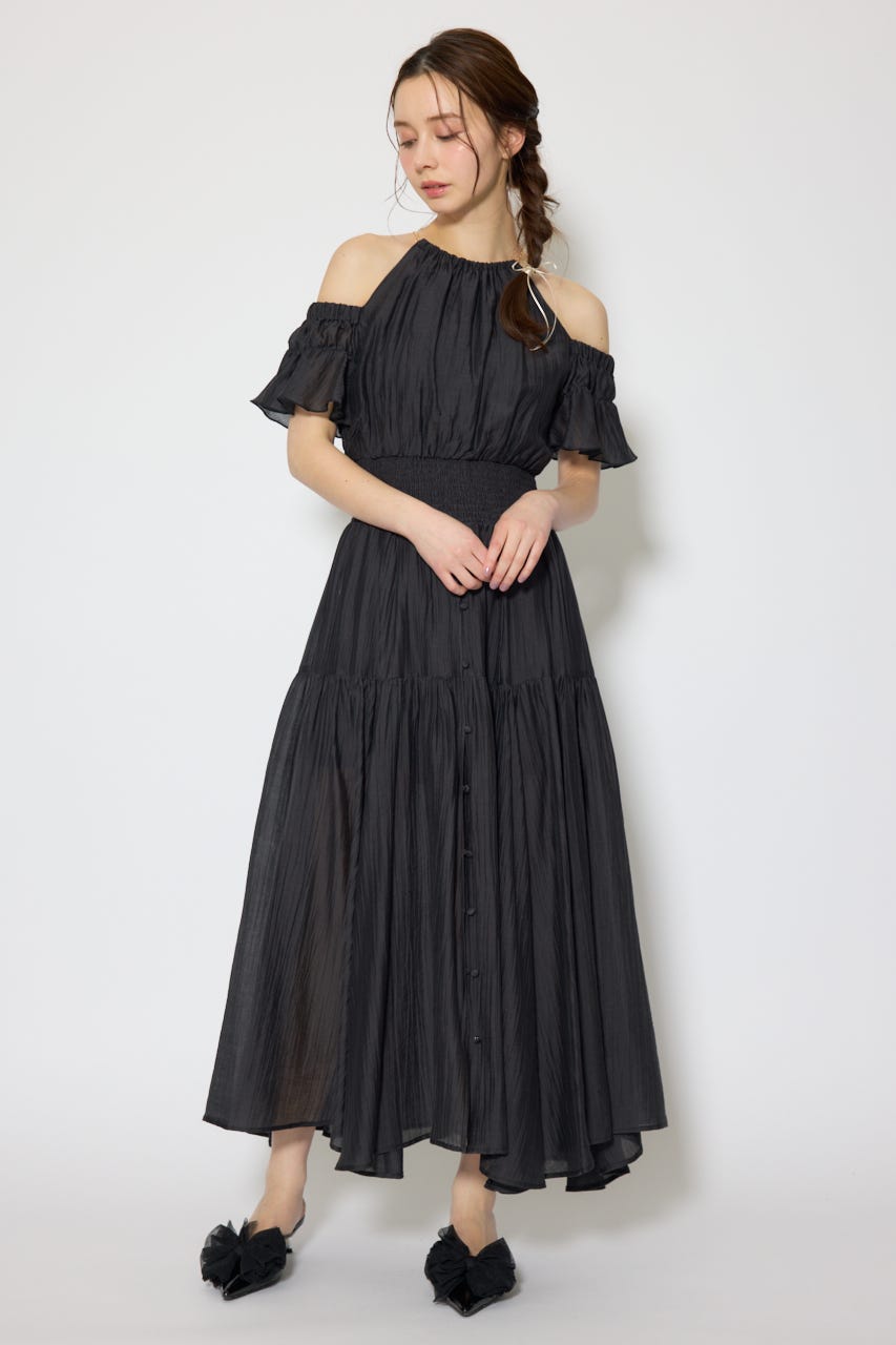 2WAYホルターネックロンパース BLK M