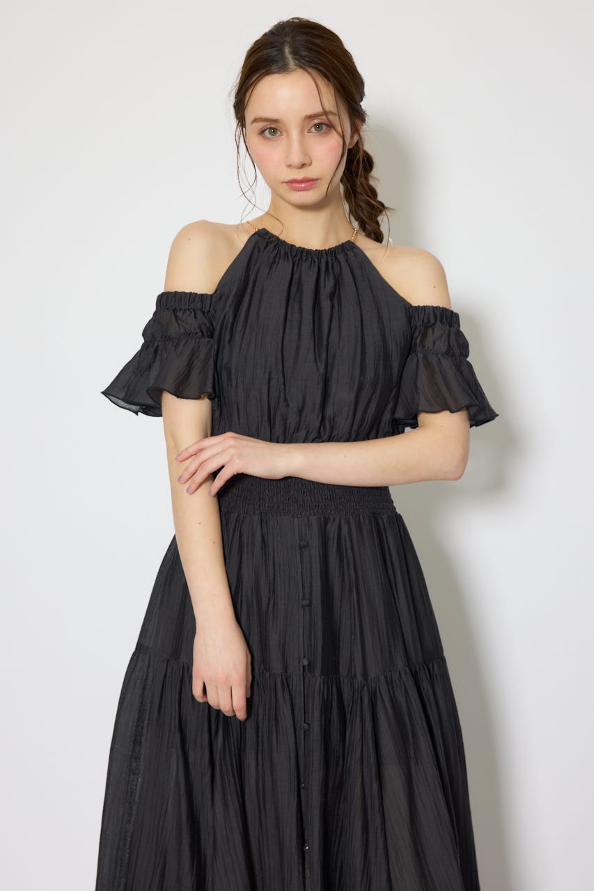 2WAYホルターネックロンパース BLK M