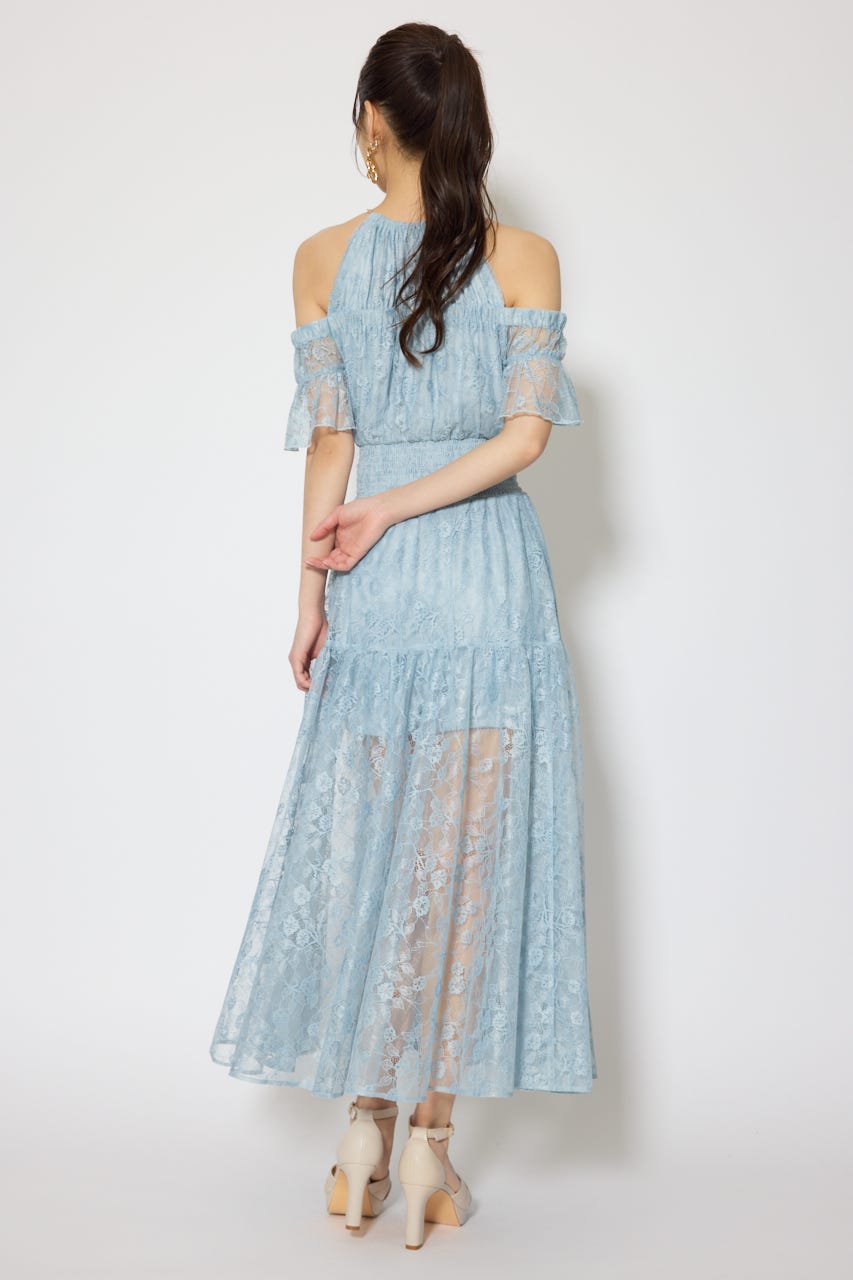 2WAYホルターネックレースロンパース BLU M