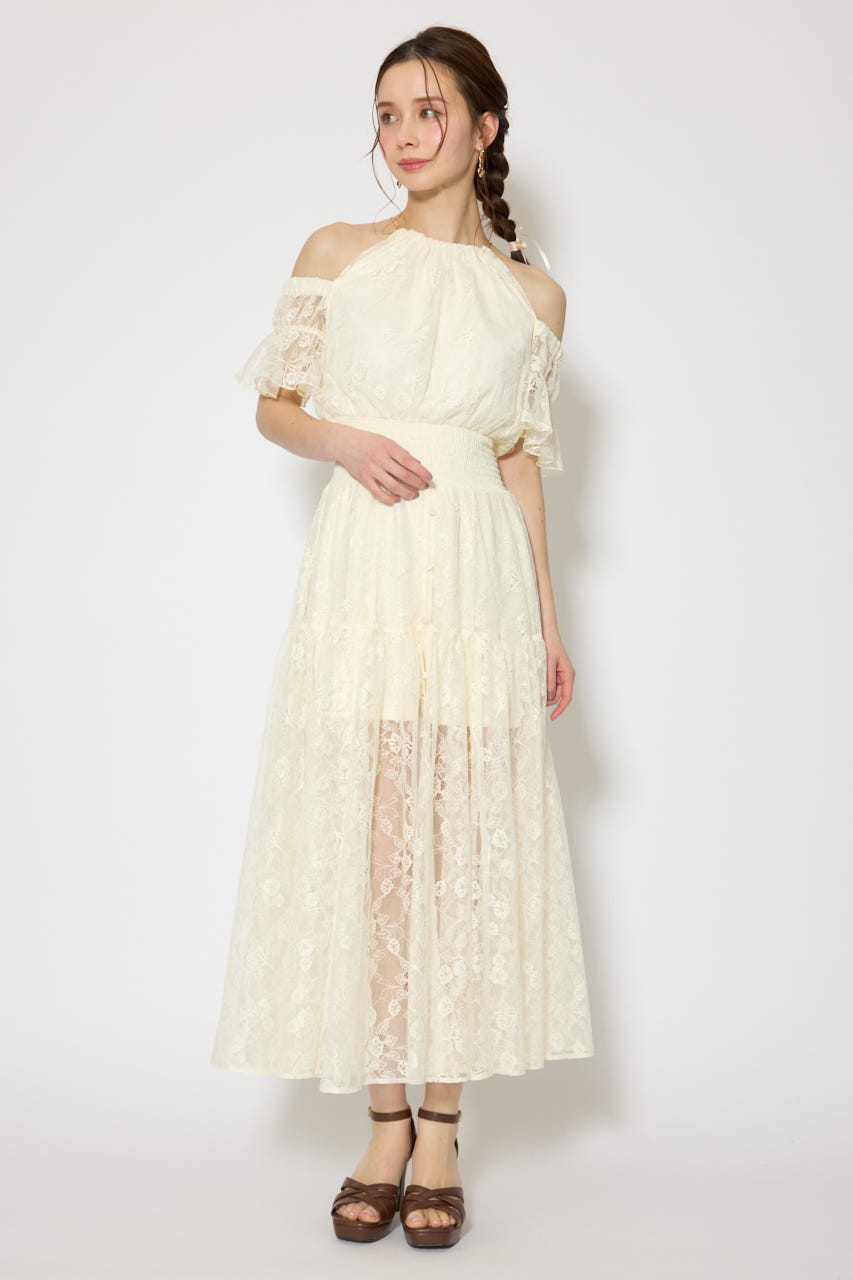 2WAYホルターネックレースロンパース L/YEL S