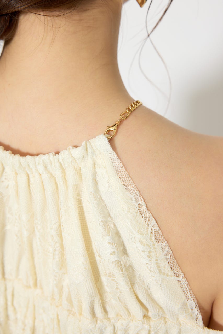 2WAYホルターネックレースロンパース L/YEL S