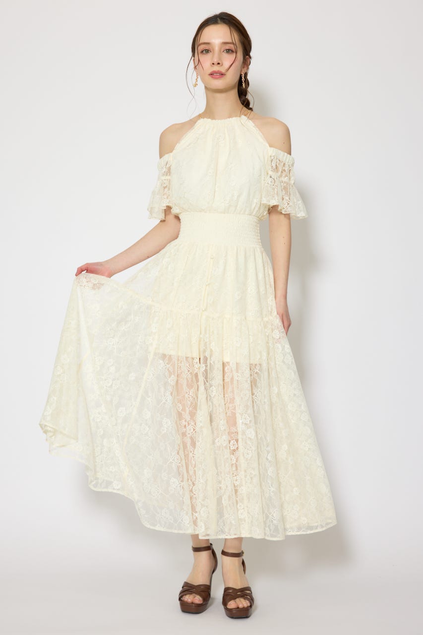 2WAYホルターネックレースロンパース L/YEL S