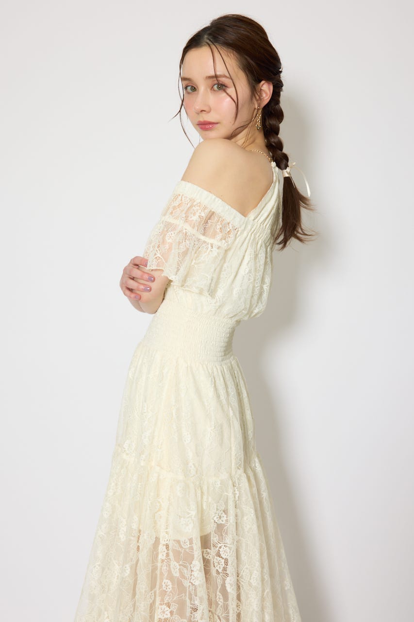 2WAYホルターネックレースロンパース L/YEL S