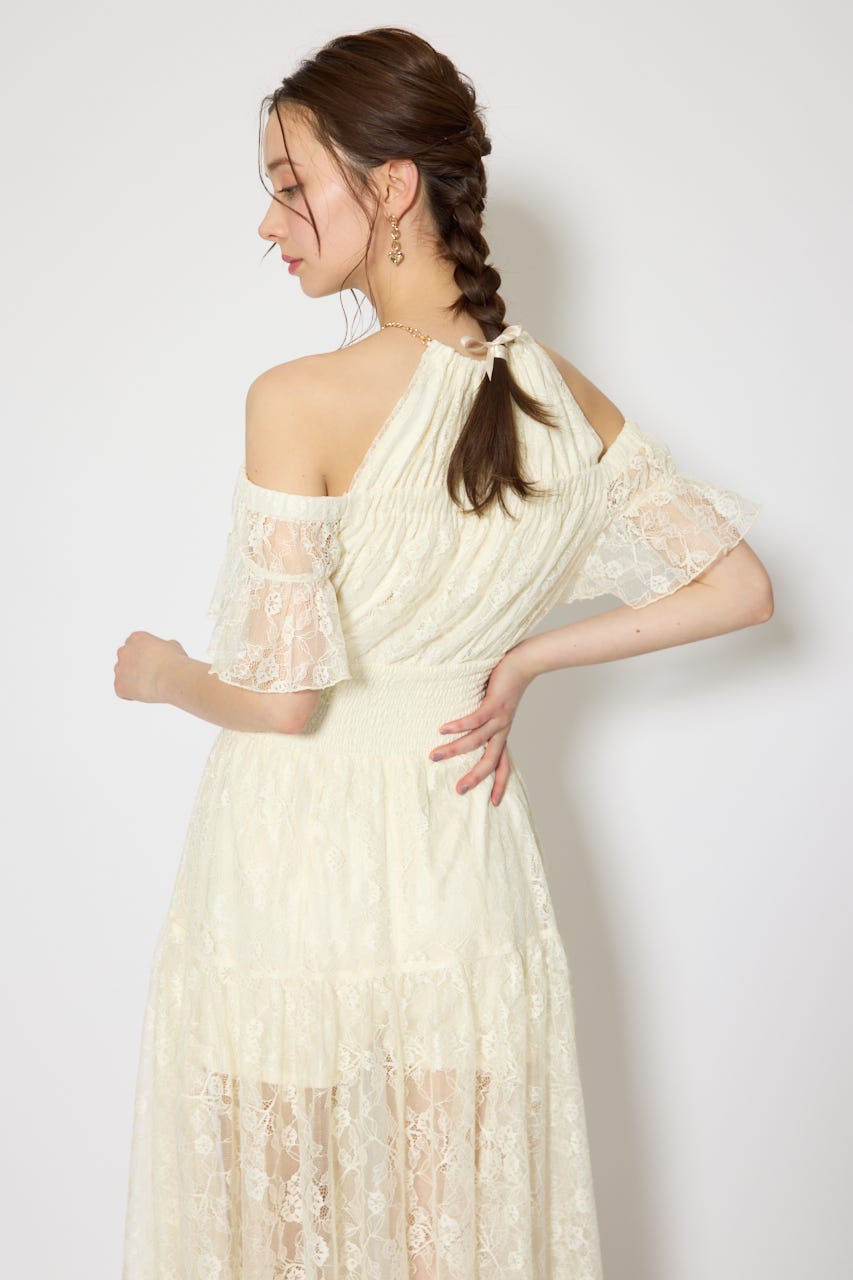 2WAYホルターネックレースロンパース L/YEL S