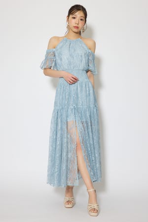 2WAYホルターネックレースロンパース