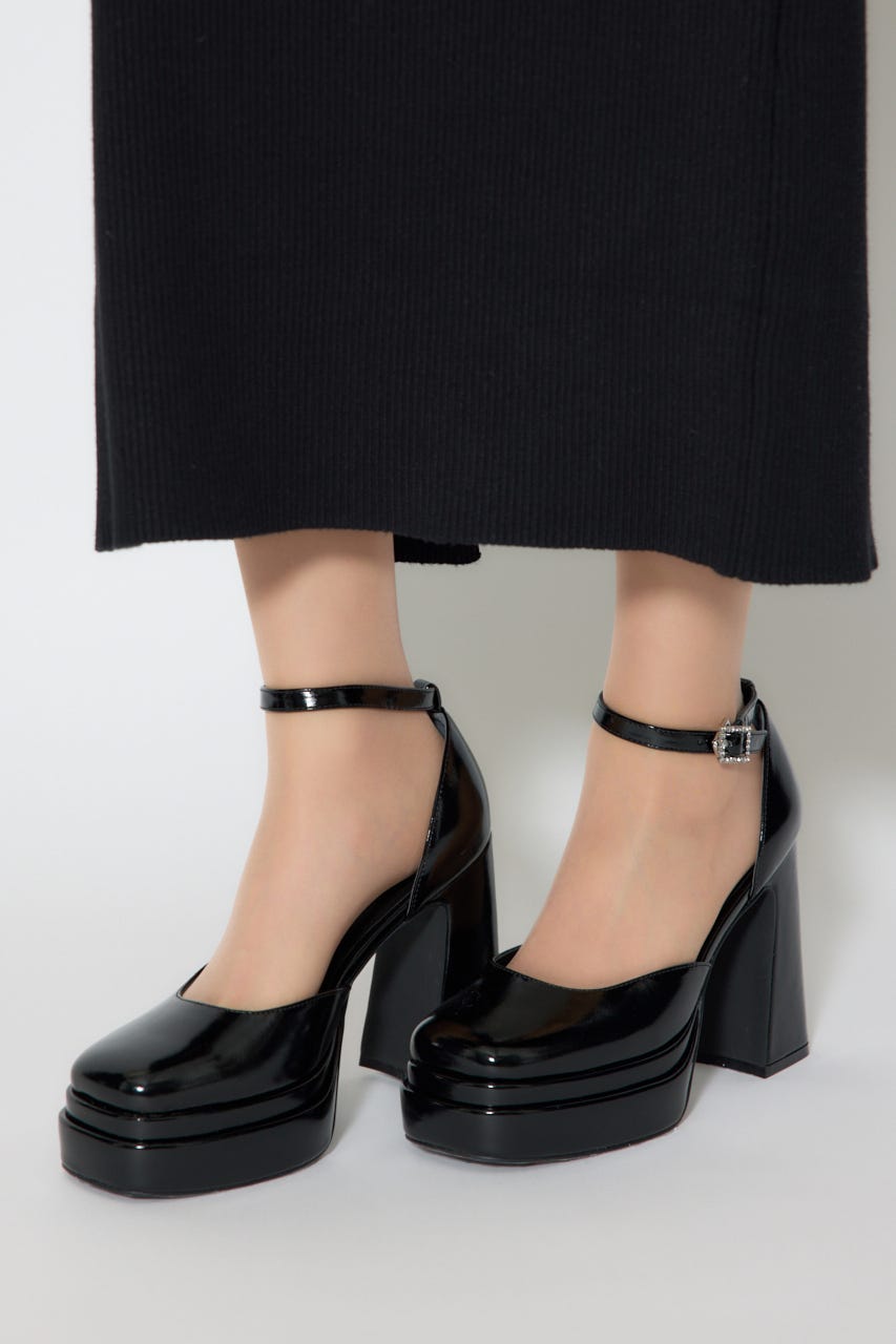 アンクルストラップパンプス BLK L