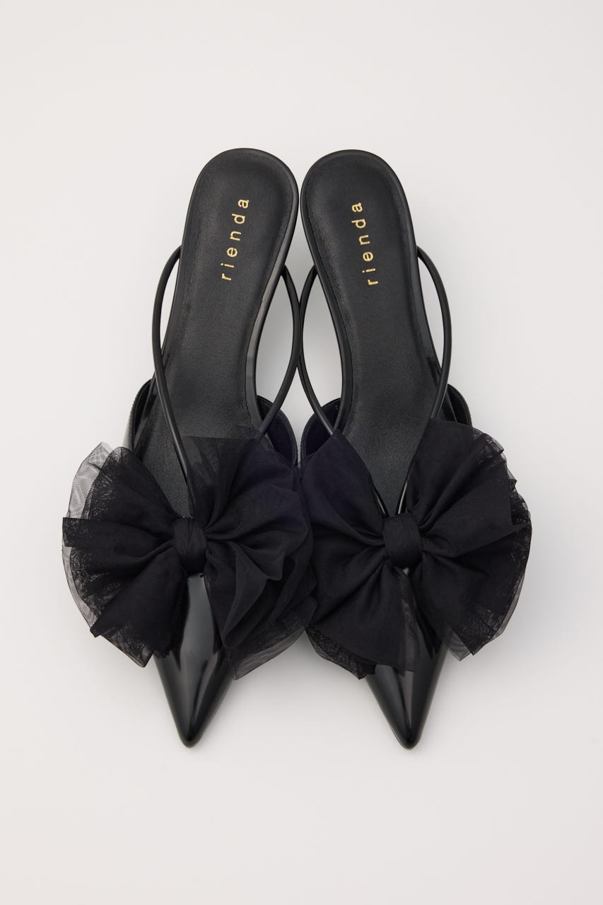 Bigリボンチュールミュール BLK M